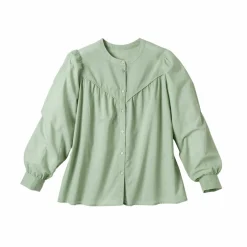Chemisier uni, voile de coton