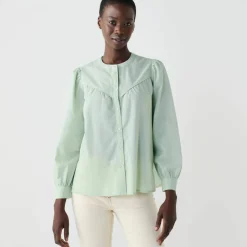 Chemisier uni, voile de coton
