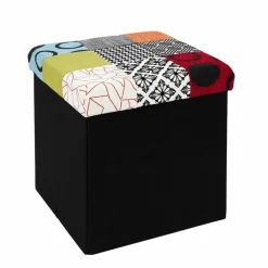 Coffre-pouf pliable patchwork
