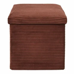 Coffre-pouf pliable, revêtement tissu côtelé
