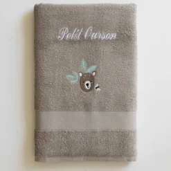 Collection éponge enfant brodée ourson personnalisable coton