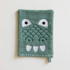 Collection éponge enfant brodée personnalisable dinosaure coton - 380g/m2