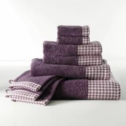 Collection serviettes de bain 420 g/m² liteau tissé motif vichy