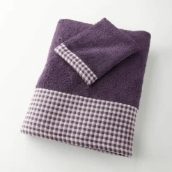 Collection serviettes de bain 420 g/m² liteau tissé motif vichy