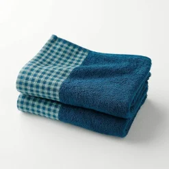 Collection serviettes de bain 420 g/m² liteau tissé motif vichy