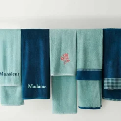 Collection serviettes de bain 420 g/m² liteau tissé motif vichy