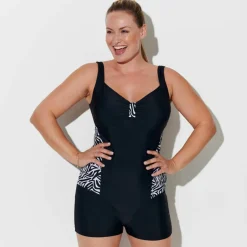 Combishort de bain imprimé zèbre