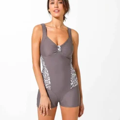 Combishort de bain imprimé zèbre