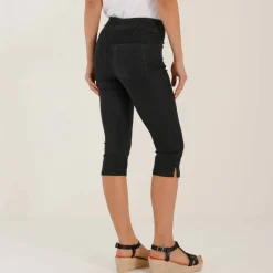 Corsaire fuselé ultra stretch, maille effet jean