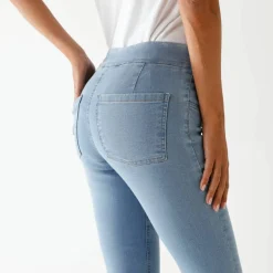 Corsaire fuselé ultra stretch, maille effet jean