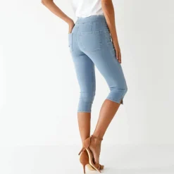 Corsaire fuselé ultra stretch, maille effet jean