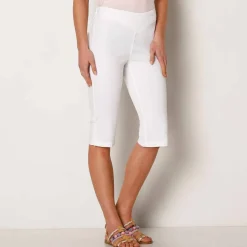 Corsaire toile stretch, effet ventre plat