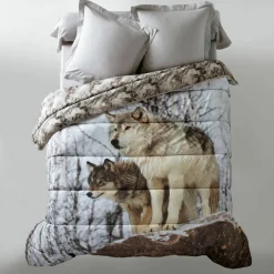 Couette microfibre impression photo loup 400g/m2