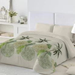 Couette microfibre imprimée feuilles tropicales 200 g/m²