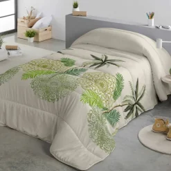 Couette microfibre imprimée feuilles tropicales 200 g/m²