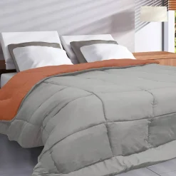 Couette unie douceur microfibre réversible 400g/m²