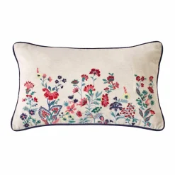 Coussin brodé fleurs Folk