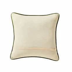 Coussin coton lin broderie fleurie
