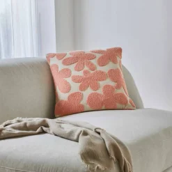 Coussin fleuri éponge bouclette reliefée