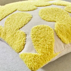 Coussin fleuri éponge bouclette reliefée