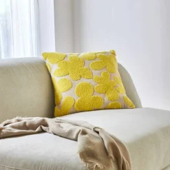 Coussin fleuri éponge bouclette reliefée
