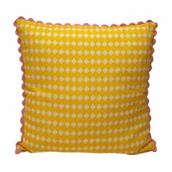 Coussin imprimé bicolore galon écailles