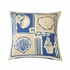 Coussin imprimé coquillages