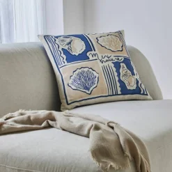 Coussin imprimé coquillages