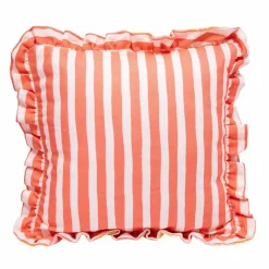 Coussin imprimé rayé et citrons
