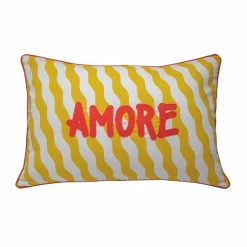 Coussin rectangulaire brodé Amore