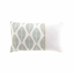 Coussin rectangulaire imprimé feuilles détails dorés