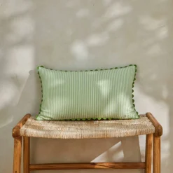 Coussin rectangulaire rayé coton