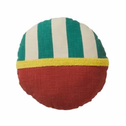 Coussin rond imprimé géométrique