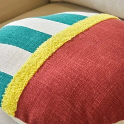 Coussin rond imprimé géométrique