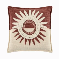 Coussin texturé motif soleil