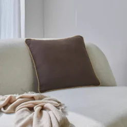 Coussin uni biais en jute