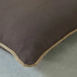 Coussin uni biais en jute