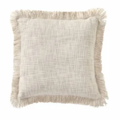 Coussin uni coton texturé