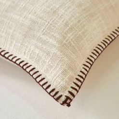 Coussin uni coton texturé