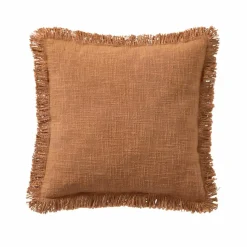 Coussin uni coton texturé