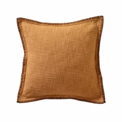 Coussin uni coton texturé