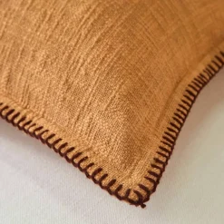 Coussin uni coton texturé