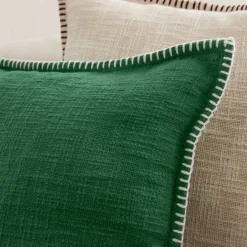 Coussin uni coton texturé