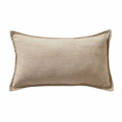 Coussin uni velours côtelé