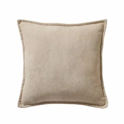Coussin uni velours côtelé