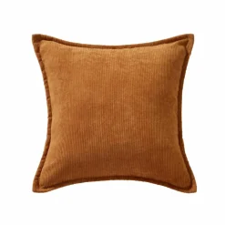 Coussin uni velours côtelé