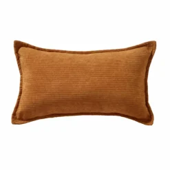 Coussin uni velours côtelé