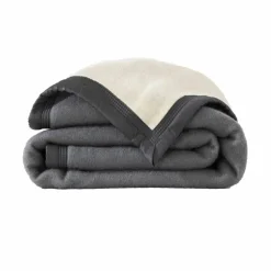 Couverture bicolore pure laine 800 g/m²