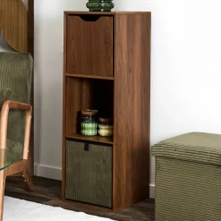 Cube de rangement pliable, façade bois MDF
