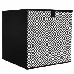 Cube de rangement pliable, tissage fantaisie